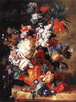 Jan Van Huysum : Bouquet of Flowers in an Urn